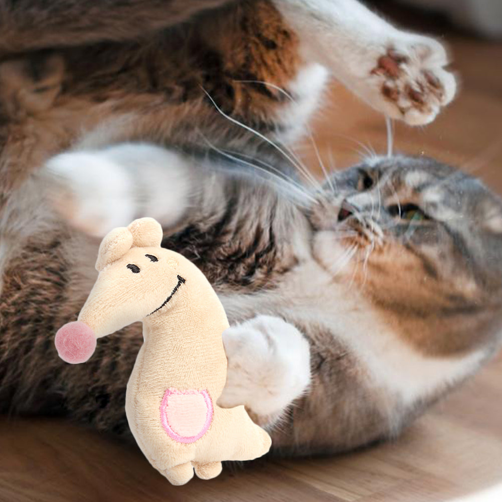 KFX-4303037 Plush Cat Toy with Catnip - Cute Bear, Kangaroo, Crocodile, and Mouse Designs
