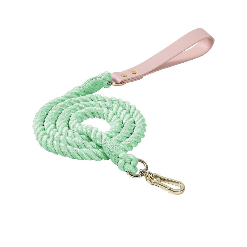 KFX-4303165 Adjustable Rainbow Traction Rope and Collar Set for Medium and Large Dogs