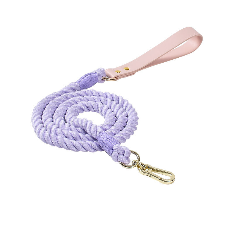 KFX-4303165 Adjustable Rainbow Traction Rope and Collar Set for Medium and Large Dogs