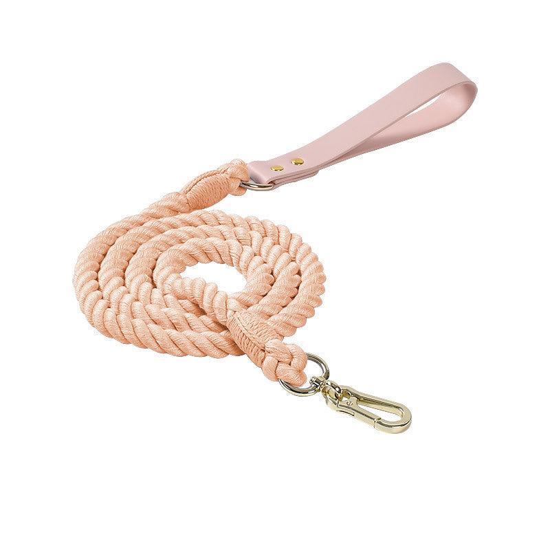 KFX-4303165 Adjustable Rainbow Traction Rope and Collar Set for Medium and Large Dogs