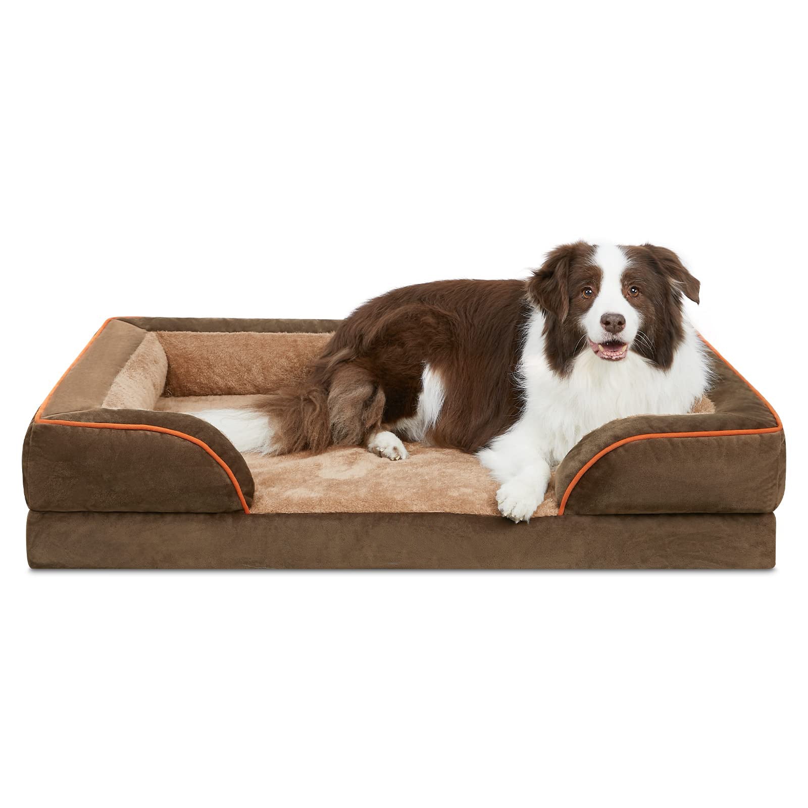 KFX-4304829 Removable and Washable U-Shaped Pet Sofa in Light Gray, Brown, and Dark Gray