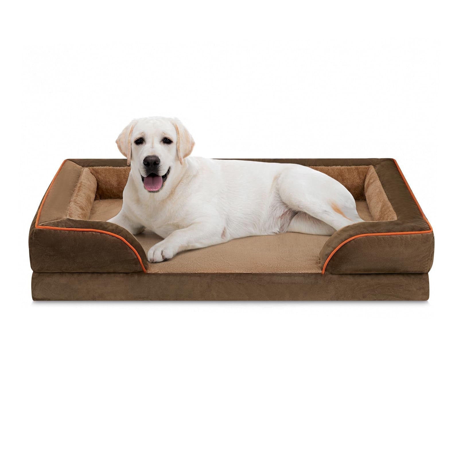 KFX-4304829 Removable and Washable U-Shaped Pet Sofa in Light Gray, Brown, and Dark Gray