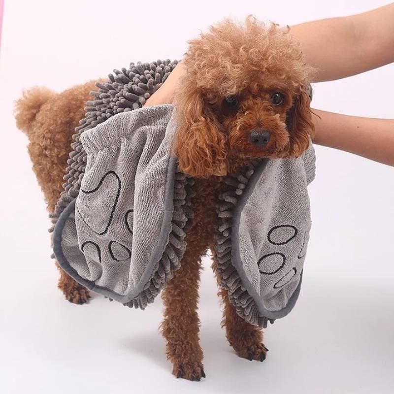 KFX-4306621 Soft Quick-Dry Dog Bath Towel - Absorbent Pet Cleaning Robe, Durable Fiber Design, 62x23 CM