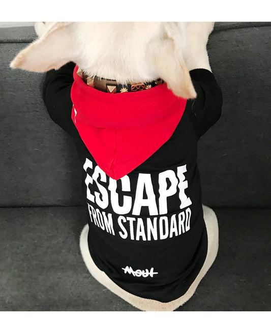 KFX-4309693 Terry Cotton Casual Letter Print Dog Sweater in Black and Red