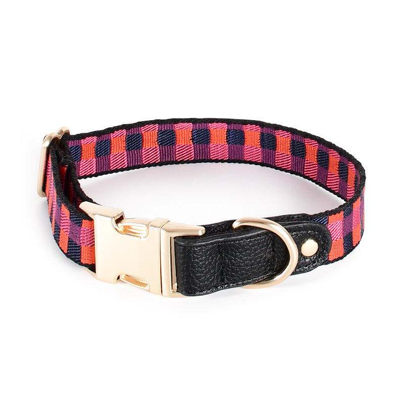 KFX-4310589 I-Shaped Pet Chest Harness with Leash and Collar in Multiple Colors