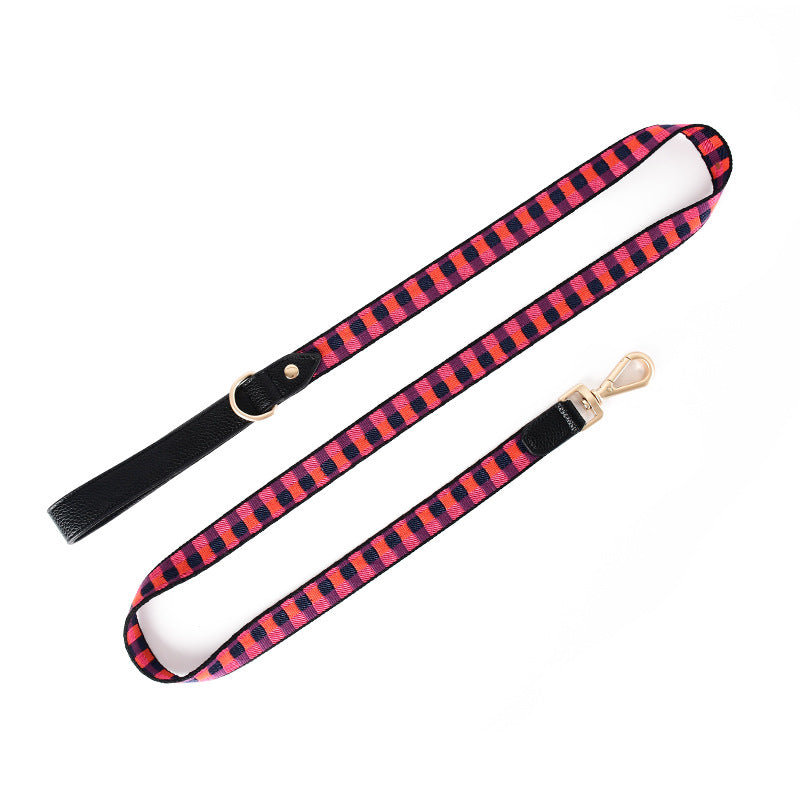 KFX-4310589 I-Shaped Pet Chest Harness with Leash and Collar in Multiple Colors