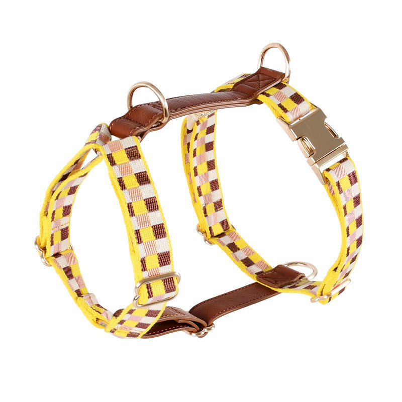 KFX-4310589 I-Shaped Pet Chest Harness with Leash and Collar in Multiple Colors