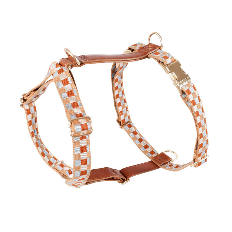 KFX-4310589 I-Shaped Pet Chest Harness with Leash and Collar in Multiple Colors
