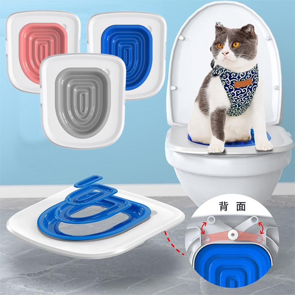 KFX-4312381 Reusable Cat Toilet Training Kit with Litter Mat, Connected Inner Ring Design for Easy Use