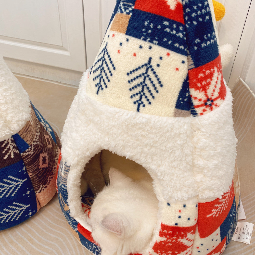 KFX-4313149 Lamb Fleece Cat Nest in Multiple Colors – Cozy & Warm for Cats Up to 15 lbs