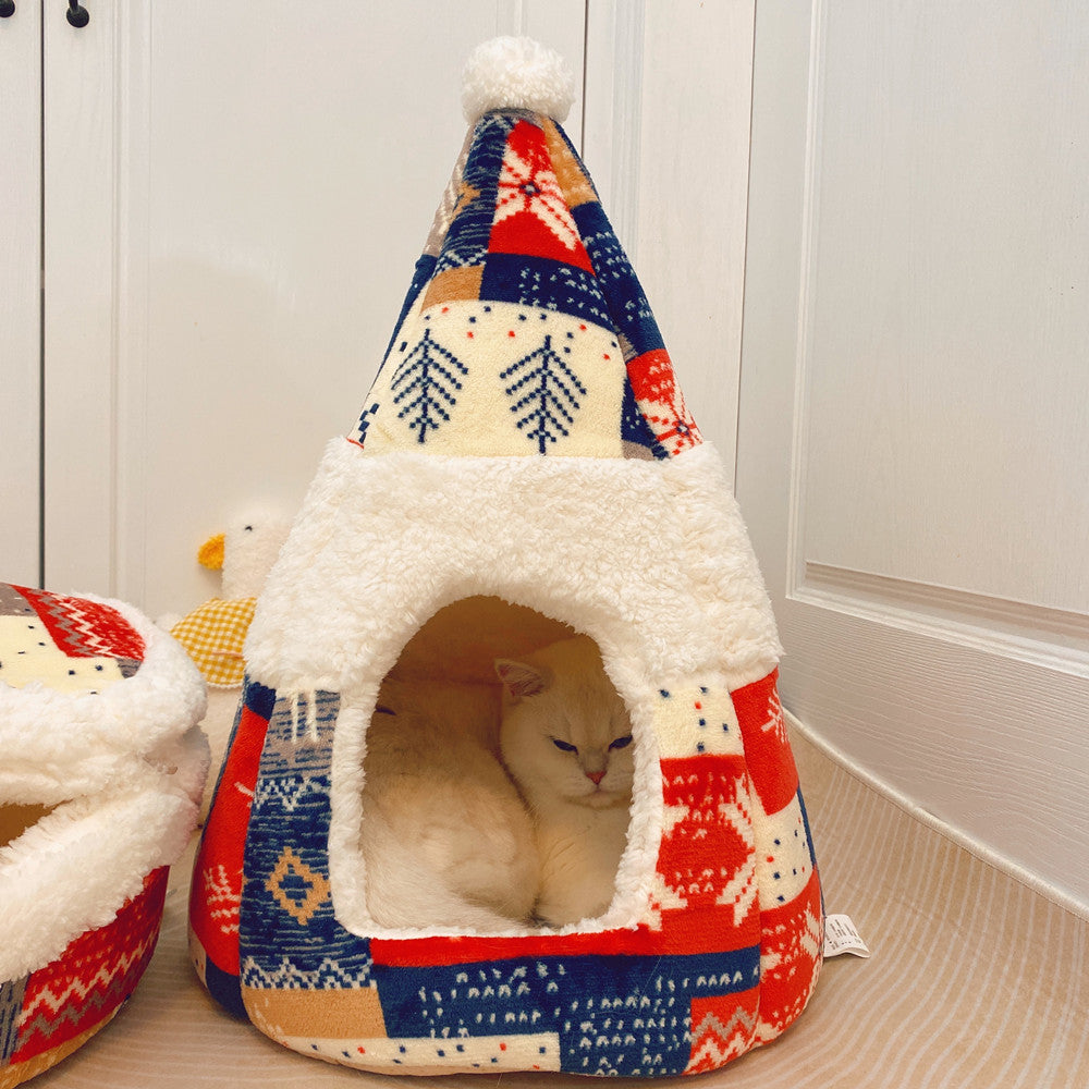KFX-4313149 Lamb Fleece Cat Nest in Multiple Colors – Cozy & Warm for Cats Up to 15 lbs
