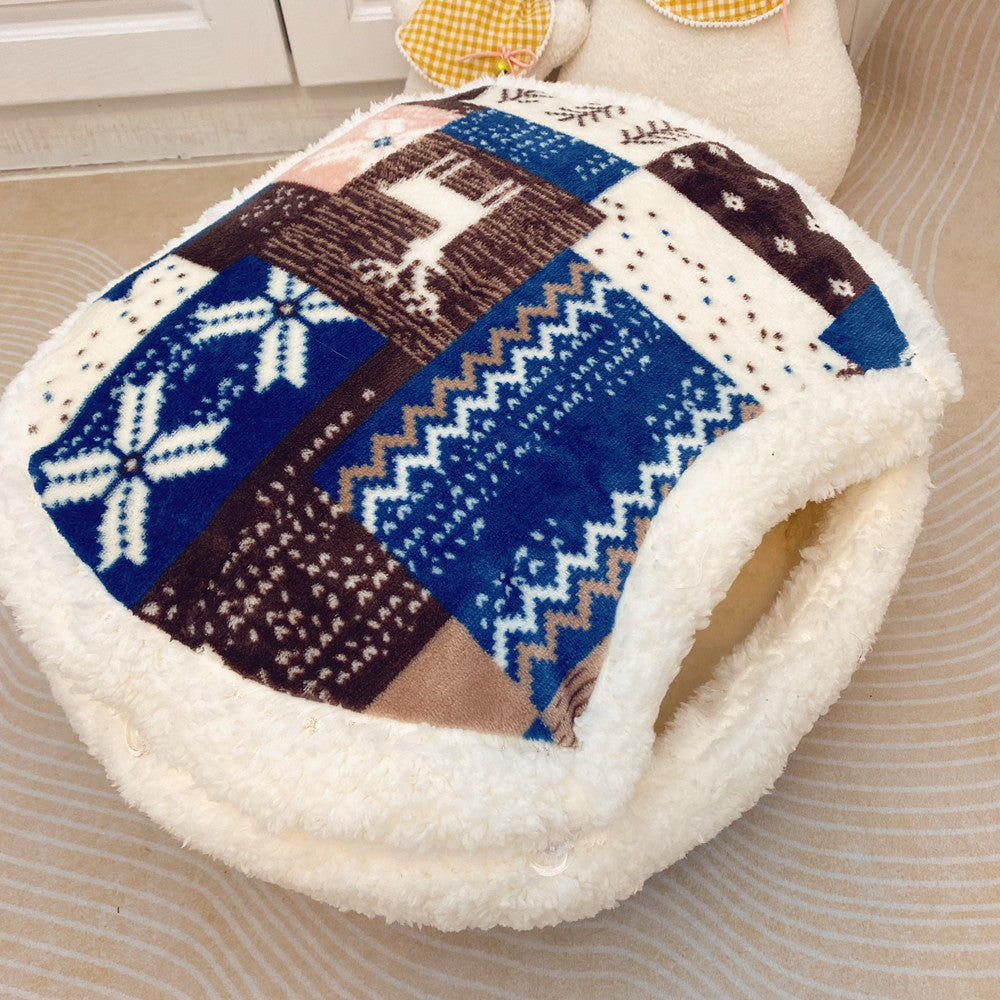 KFX-4313149 Lamb Fleece Cat Nest in Multiple Colors – Cozy & Warm for Cats Up to 15 lbs