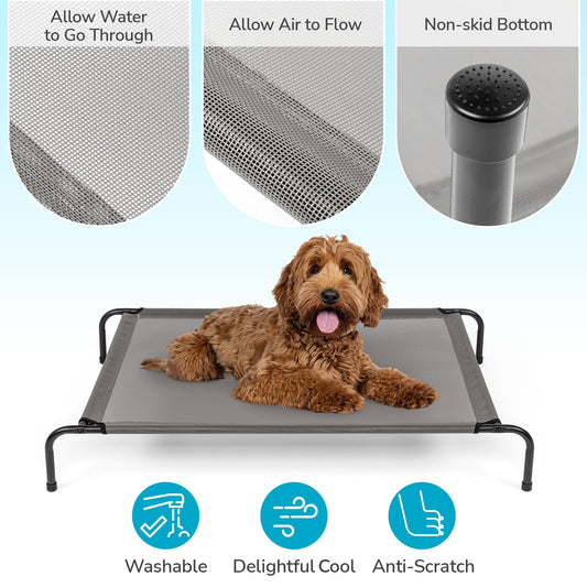 KFX-4313533 Elevated Dog Bed with Durable Textilene Mesh for Comfort and Support