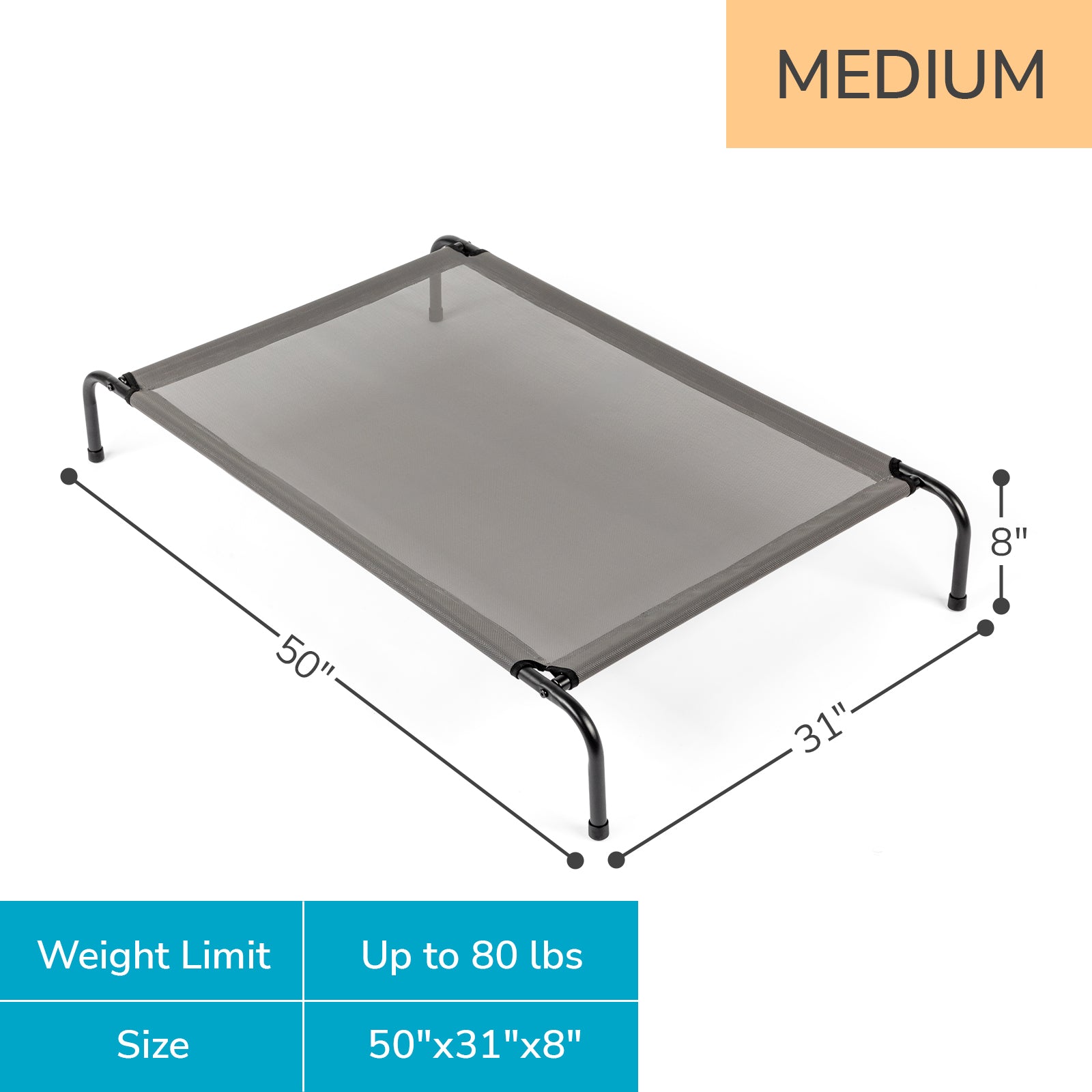 KFX-4313533 Elevated Dog Bed with Durable Textilene Mesh for Comfort and Support