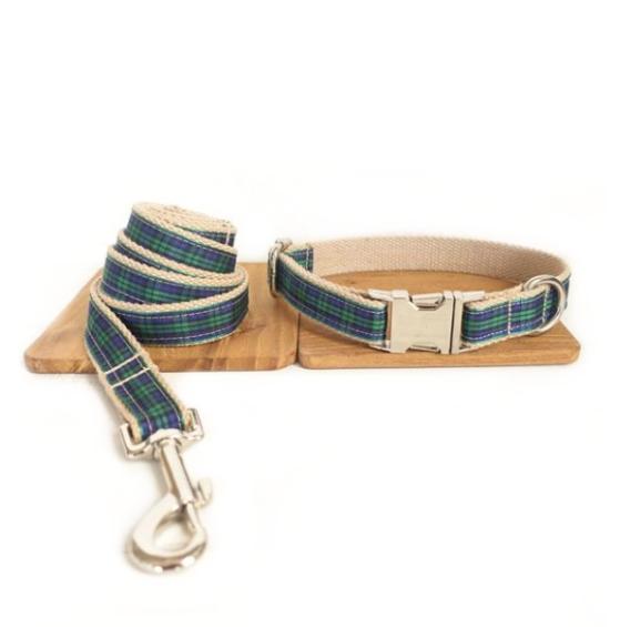 KFX-4314685 Soft Comfort Dog Collar in Green and Blue - Various Sizes Available