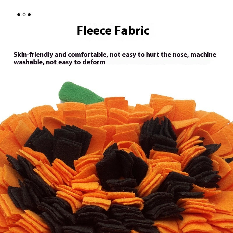 KFX-4316733 Pet Smell Training Mat - Pumpkin Design Woollen Pad for Slow Feeding and Anti-Choke