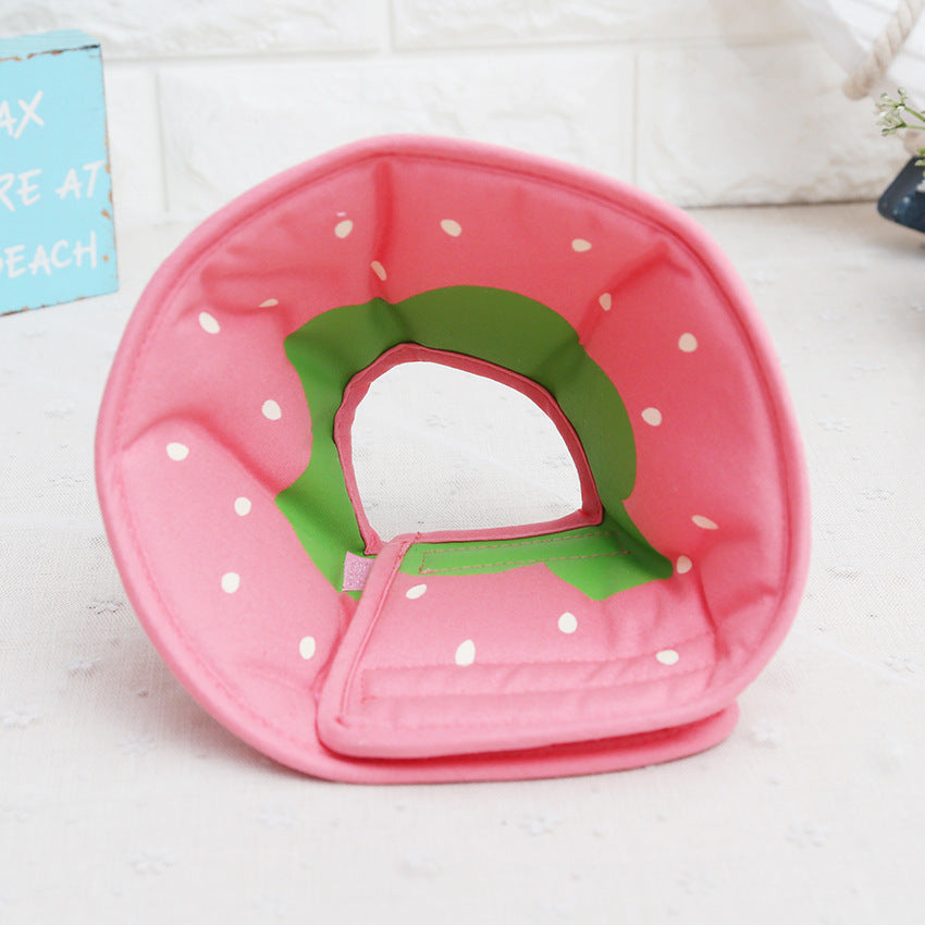 KFX-4316861 Comfortable Adjustable Cartoon Fruit Donut Dog Collar for Surgery Recovery – Padded Cotton Canvas Fabric