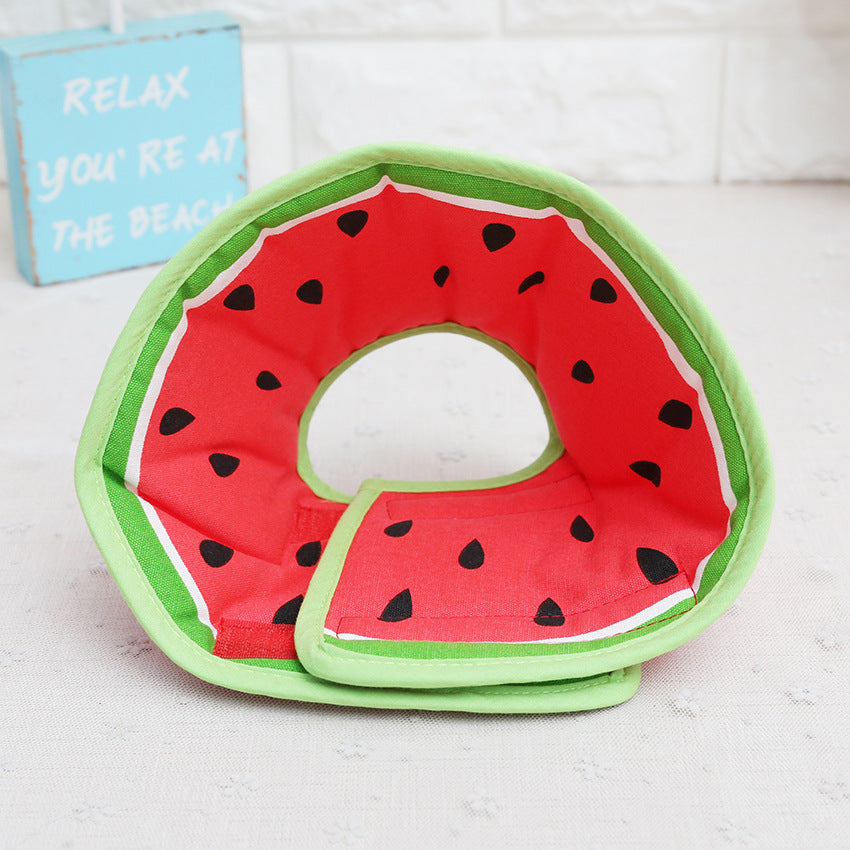 KFX-4316861 Comfortable Adjustable Cartoon Fruit Donut Dog Collar for Surgery Recovery – Padded Cotton Canvas Fabric
