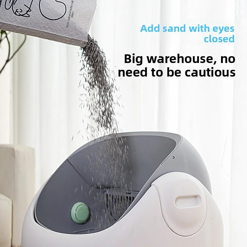 KFX-431827 Automatic Cat Litter Box with Odor Control and Easy Clean Design, 65L Capacity, Eco-Friendly Plastic