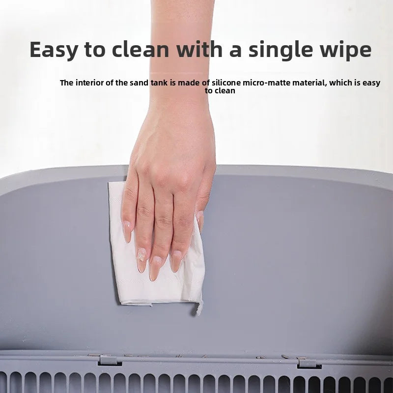 KFX-431827 Automatic Cat Litter Box with Odor Control and Easy Clean Design, 65L Capacity, Eco-Friendly Plastic