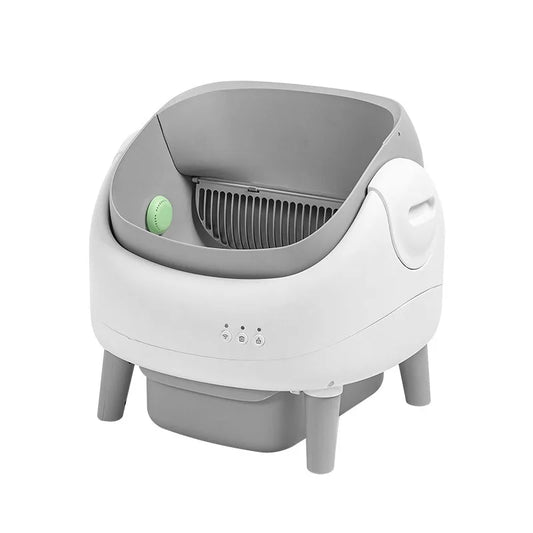 KFX-431827 Automatic Cat Litter Box with Odor Control and Easy Clean Design, 65L Capacity, Eco-Friendly Plastic