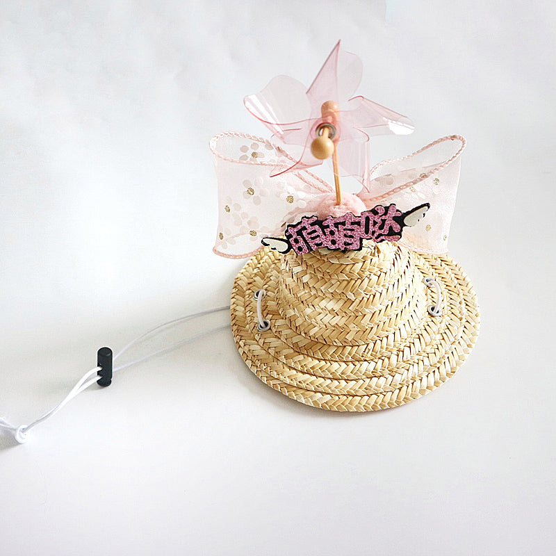 KFX-4319677 Bamboo Dragonfly Pet Hats for Small and Medium Dogs and Cats - Various Floral Designs