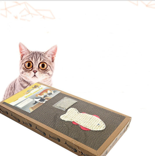 KFX-4320829 Large Corrugated Paper Cat Scratch Board with Cat Mint Toy