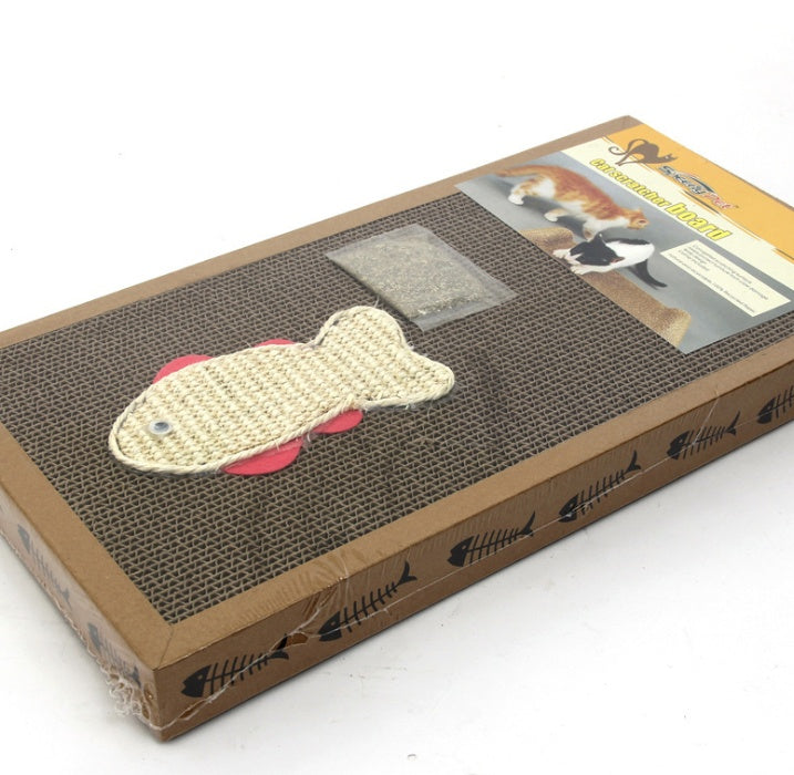 KFX-4320829 Large Corrugated Paper Cat Scratch Board with Cat Mint Toy