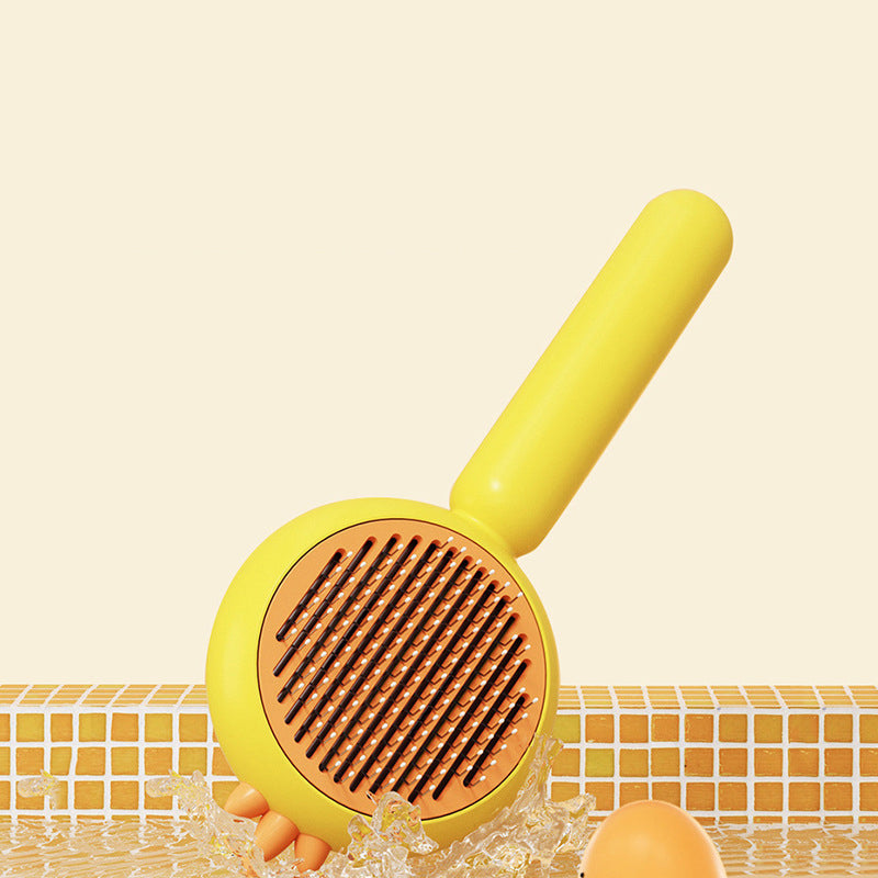 KFX-4322109 Pet Grooming Brush for Cats and Dogs - Self-Cleaning Slicker Comb for Long or Short Hair, Reduces Tangles and Loose Fur