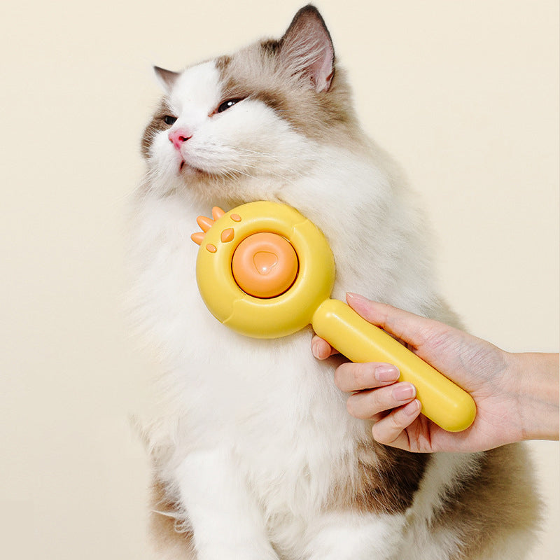KFX-4322109 Pet Grooming Brush for Cats and Dogs - Self-Cleaning Slicker Comb for Long or Short Hair, Reduces Tangles and Loose Fur