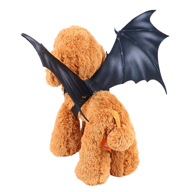 KFX-4323005 Pet Costume for Halloween - Cat Ghost Festival Dress Up with Bat Wings in Black