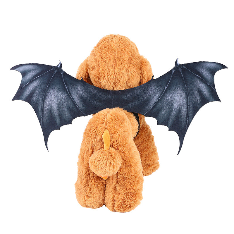 KFX-4323005 Pet Costume for Halloween - Cat Ghost Festival Dress Up with Bat Wings in Black