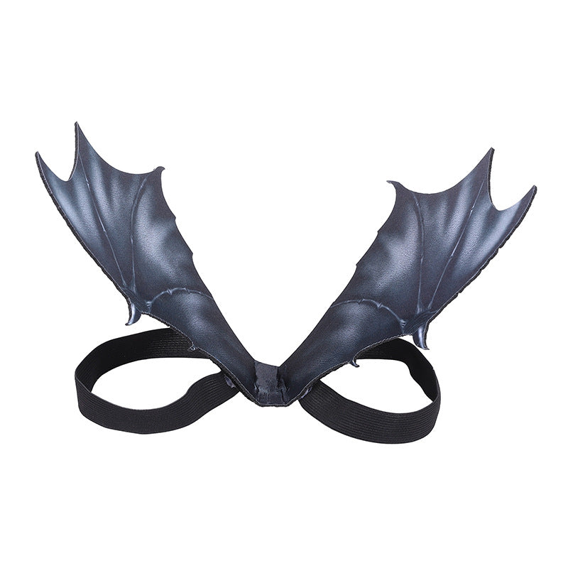 KFX-4323005 Pet Costume for Halloween - Cat Ghost Festival Dress Up with Bat Wings in Black