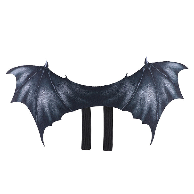 KFX-4323005 Pet Costume for Halloween - Cat Ghost Festival Dress Up with Bat Wings in Black