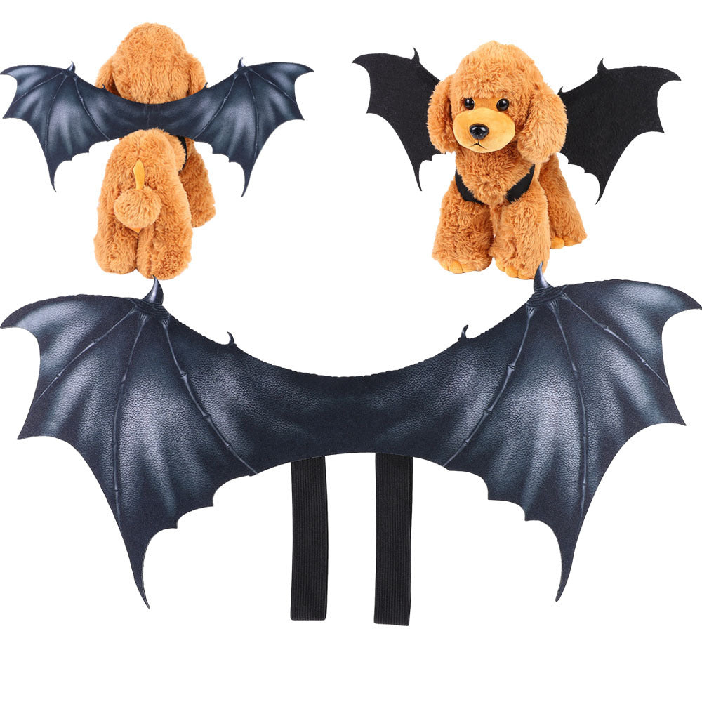 KFX-4323005 Pet Costume for Halloween - Cat Ghost Festival Dress Up with Bat Wings in Black