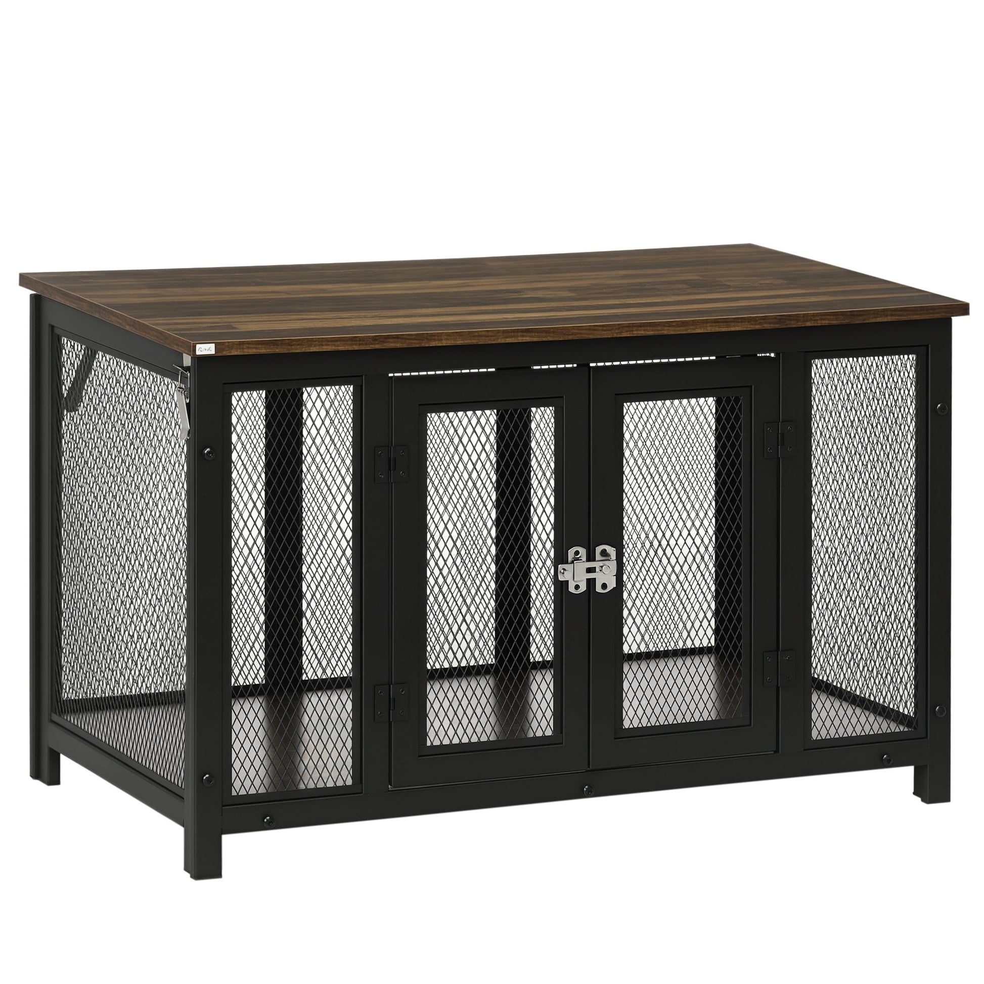 KFX-4324285 Stylish Dog Crate End Table with Openable Top, Spacious for Small Dogs, Durable Wooden Design