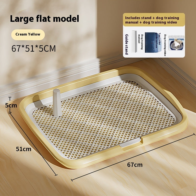 KFX-4326077 Cream Yellow, Gray, Apricot Pollen, or Dark Blue PET Plastic Fixed-point Dog Toilet, Removable & Washable