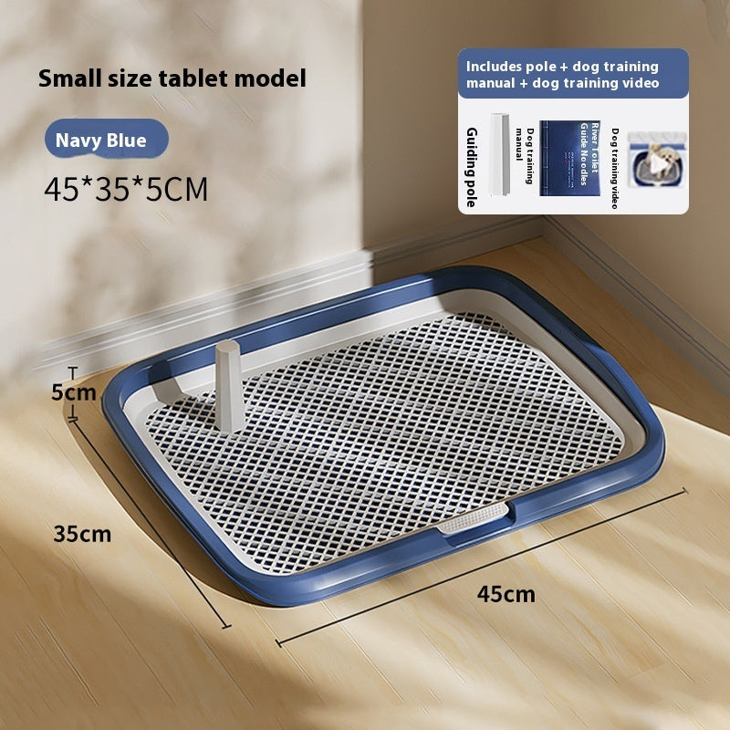 KFX-4326077 Cream Yellow, Gray, Apricot Pollen, or Dark Blue PET Plastic Fixed-point Dog Toilet, Removable & Washable