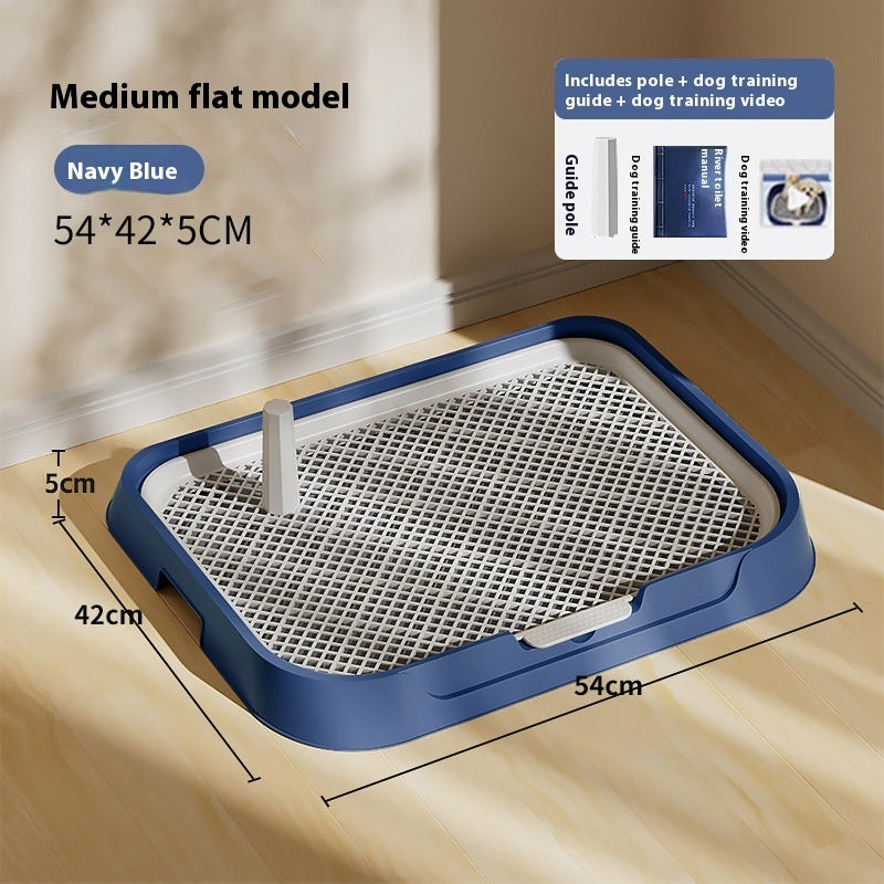 KFX-4326077 Cream Yellow, Gray, Apricot Pollen, or Dark Blue PET Plastic Fixed-point Dog Toilet, Removable & Washable