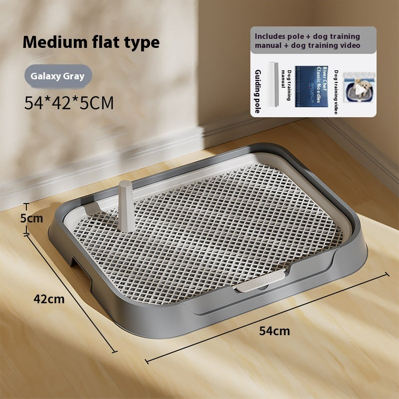 KFX-4326077 Cream Yellow, Gray, Apricot Pollen, or Dark Blue PET Plastic Fixed-point Dog Toilet, Removable & Washable