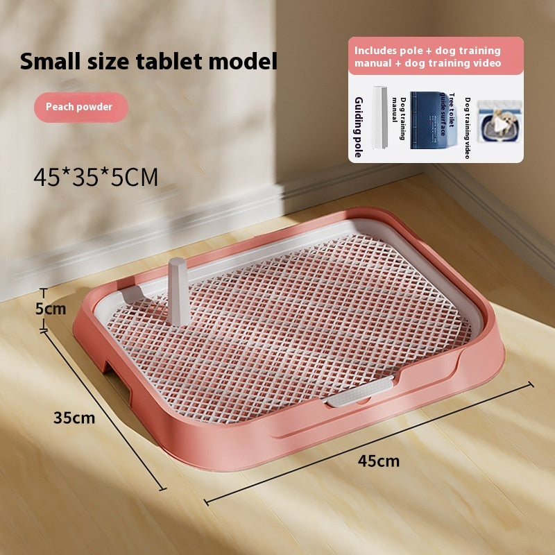 KFX-4326077 Cream Yellow, Gray, Apricot Pollen, or Dark Blue PET Plastic Fixed-point Dog Toilet, Removable & Washable