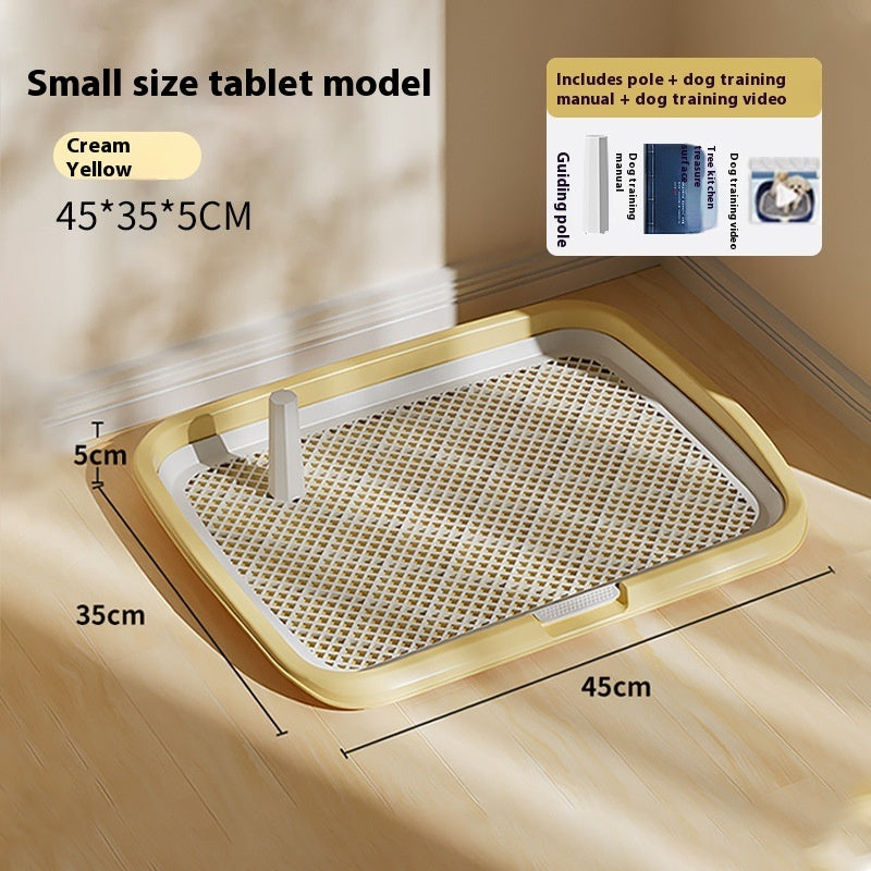 KFX-4326077 Cream Yellow, Gray, Apricot Pollen, or Dark Blue PET Plastic Fixed-point Dog Toilet, Removable & Washable