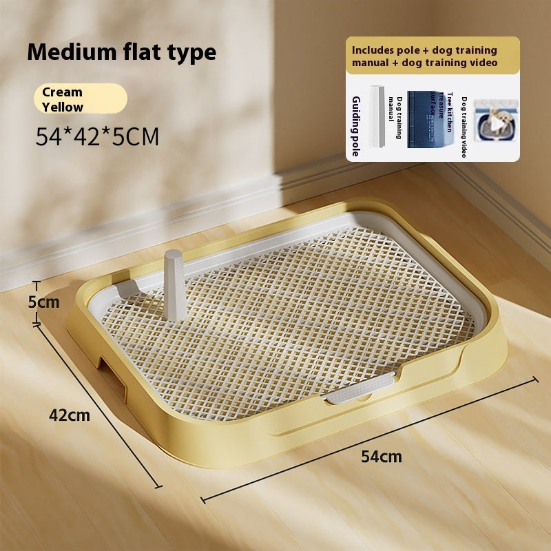 KFX-4326077 Cream Yellow, Gray, Apricot Pollen, or Dark Blue PET Plastic Fixed-point Dog Toilet, Removable & Washable