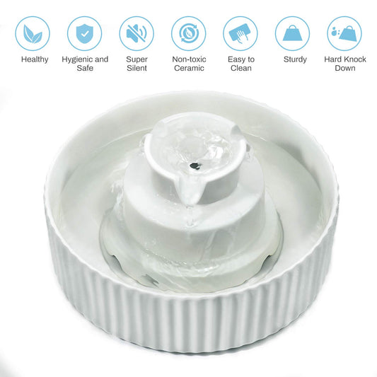 KFX-4326461 Ceramic Cake Pet Water Dispenser - Watering Solution for Cats & Dogs