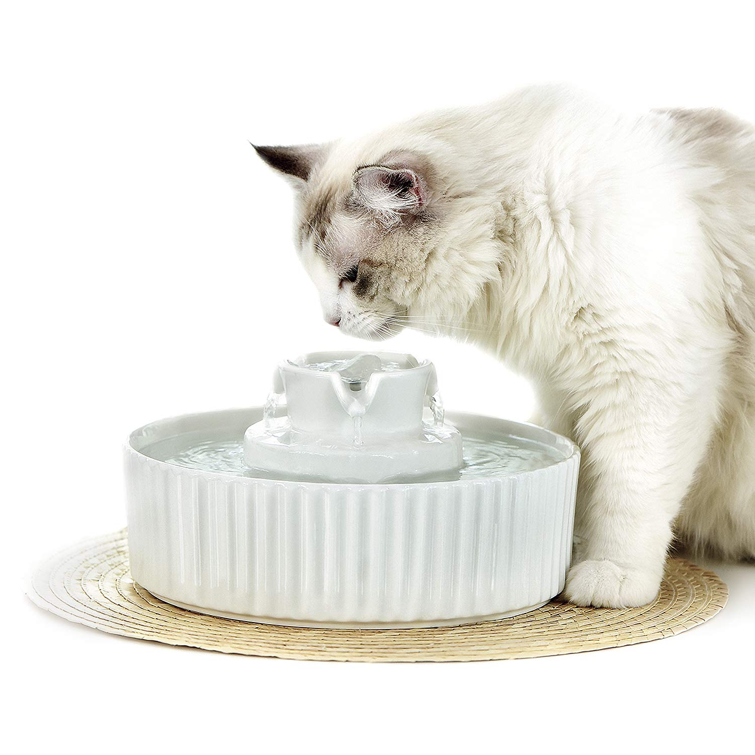 KFX-4326461 Ceramic Cake Pet Water Dispenser - Watering Solution for Cats & Dogs