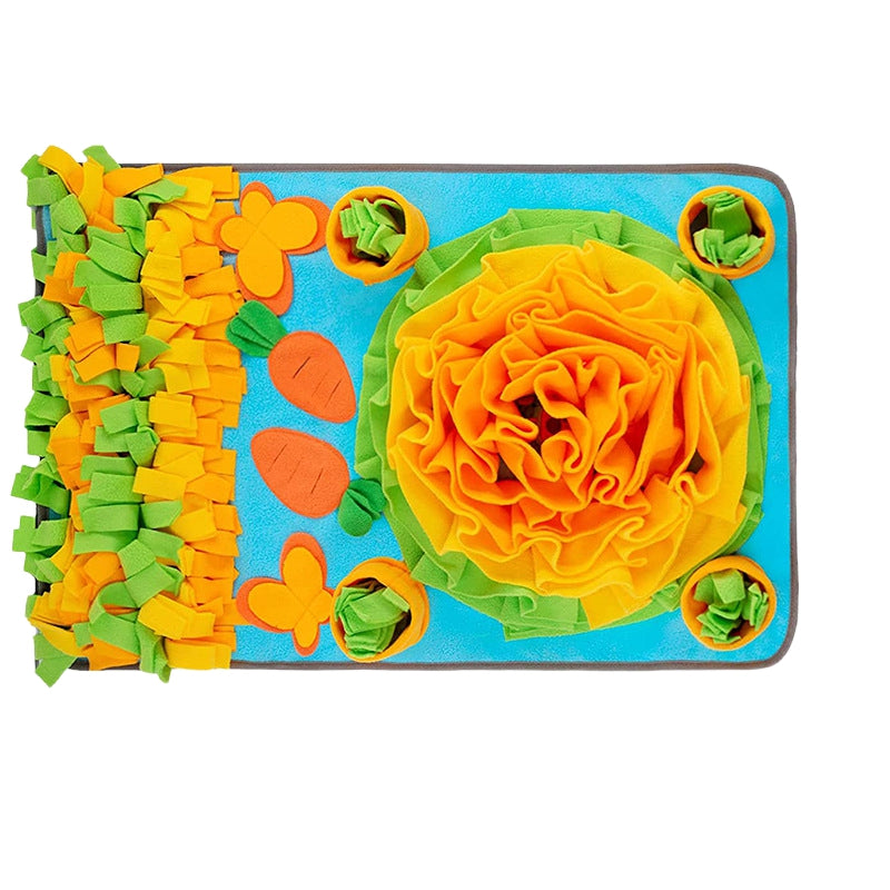 KFX-4326589 Interactive Snuffle Mat for Dogs with Sunflower Design and Food Hiding Pockets