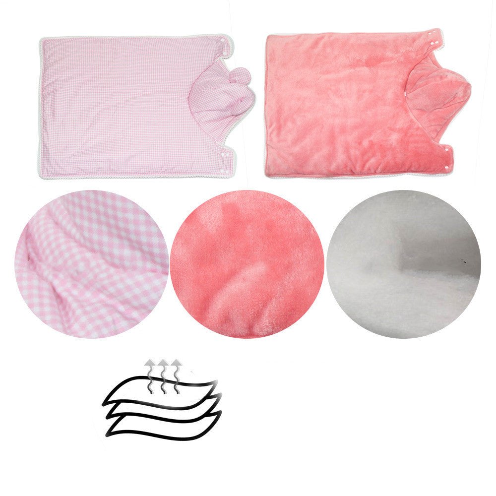 KFX-4327229 Cute Plaid Cotton Dog Cloak and Cat Cover in Pink and Blue, Various Sizes Available