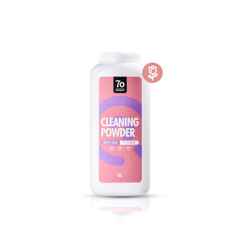 KFX-4328253 Pet Dry Cleaning Powder - Deodorizing Formula in Rose, Seville Orange & Menthol Scents - 260g Capacity