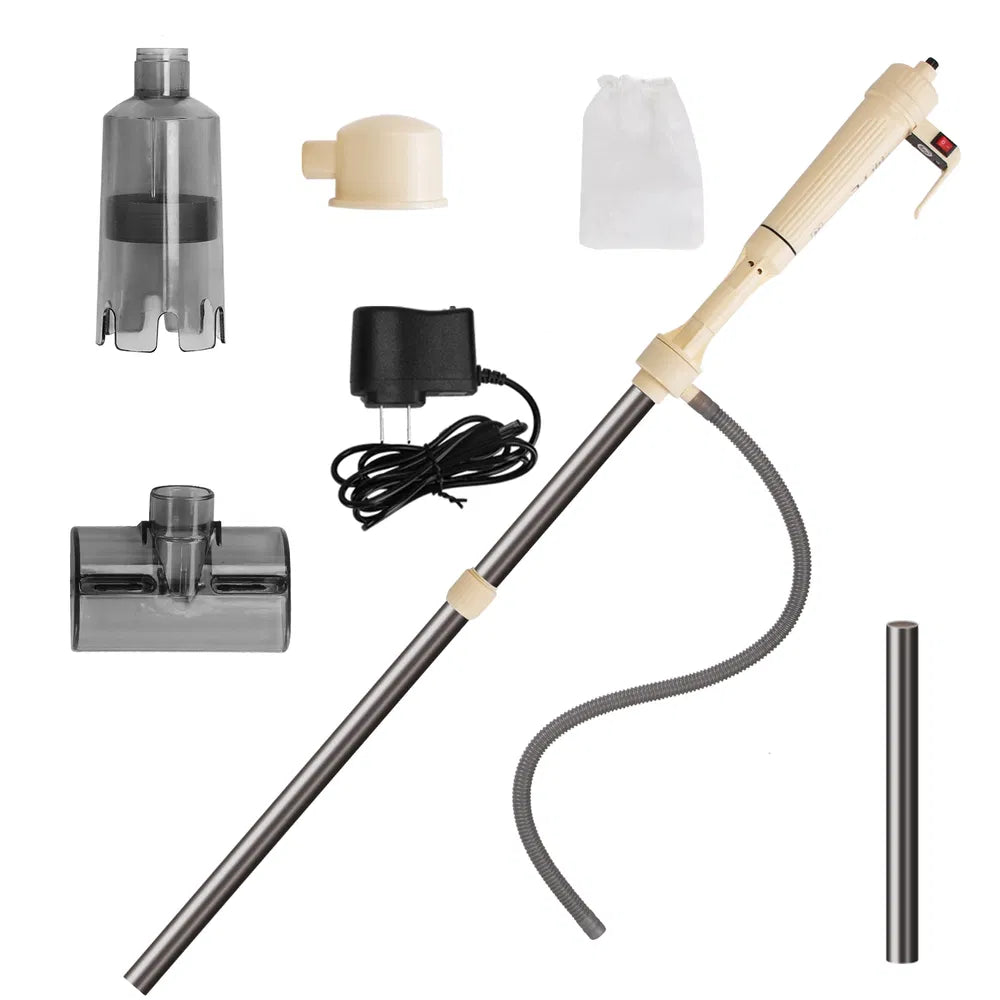 KFX-4329661 Adjustable Electric Aquarium Gravel Cleaner with Dual Power Supply and Efficient Suction for Easy Maintenance