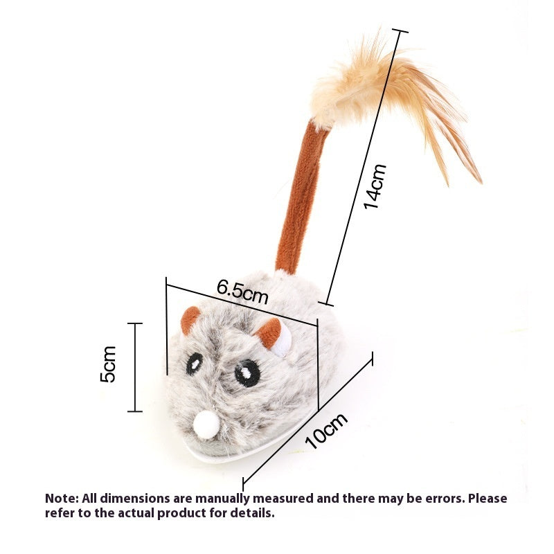 KFX-4331197 Interactive Plush Electric Mouse Cat Toy on a Pole for Self-Play and Stress Relief
